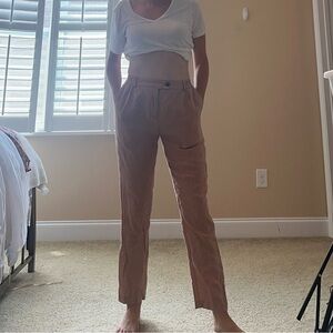 Monoprix Femme 100% Lino Linen Pink pants trousers size 36 XS